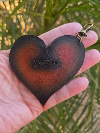 Envy Artisan Fabric Leather Heart Charm