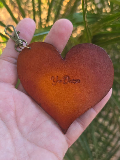 Aloha Artisan Fabric Leather Heart Charm