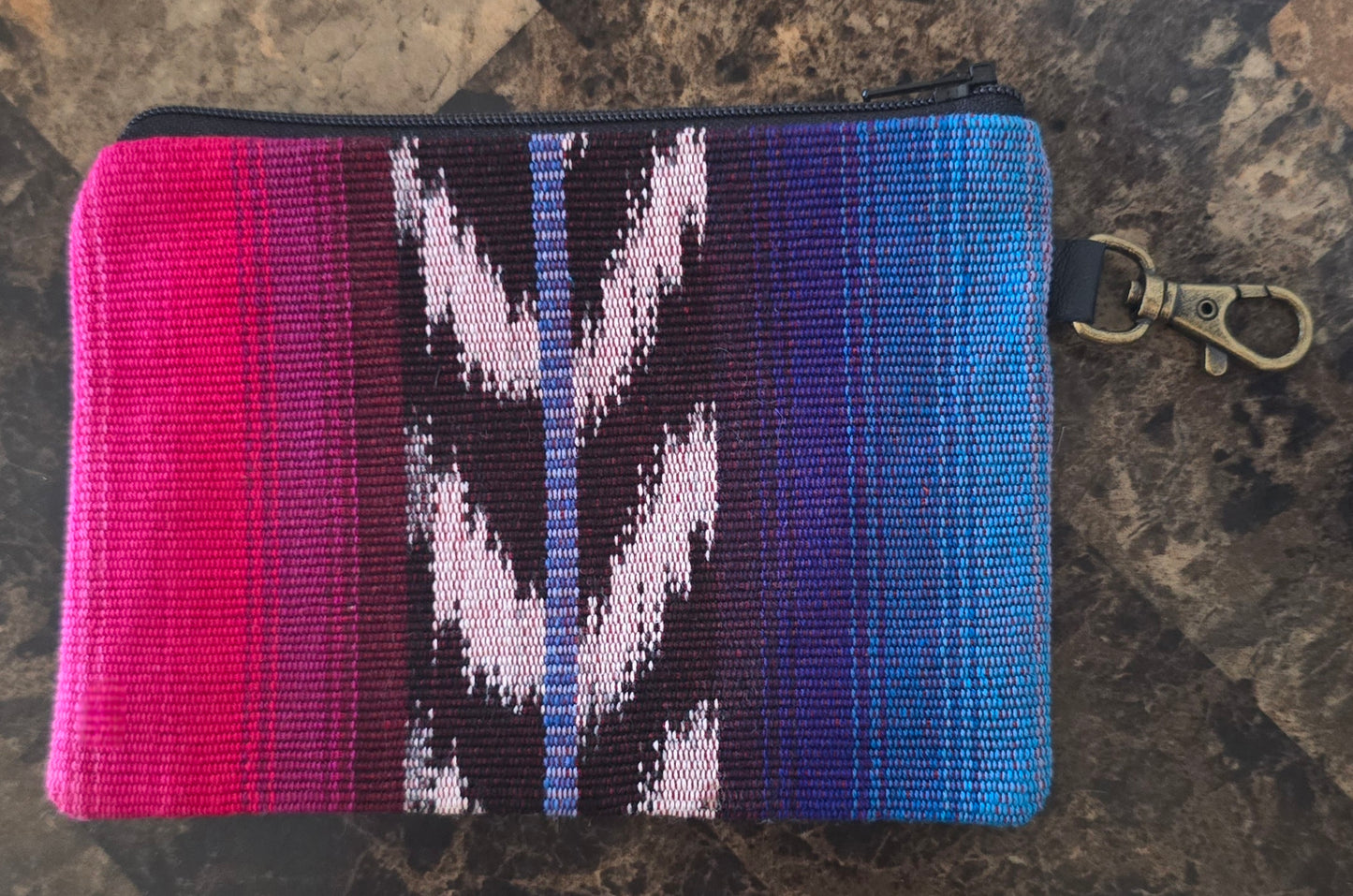 Artisan Fabric and Leather Clip-on Pouch