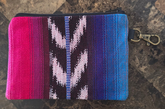 Artisan Fabric and Leather Clip-on Pouch