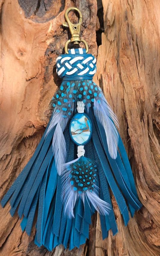 6" Blue Dahlia Tassel