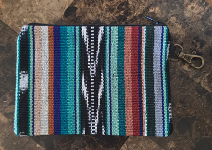Artisan Fabric and Leather Clip-on Pouch