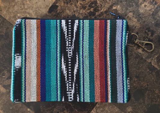 Artisan Fabric and Leather Clip-on Pouch