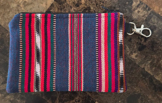 Artisan Fabric and Leather Clip-on Pouch