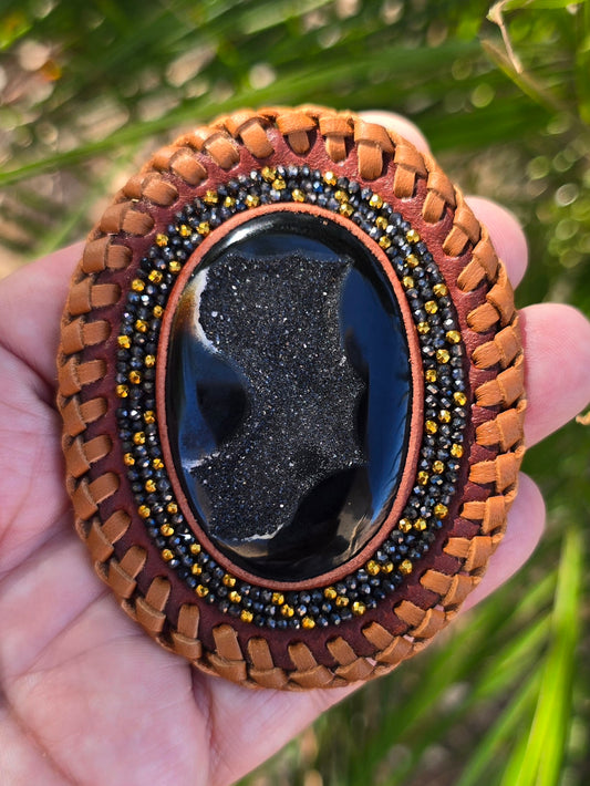 Black Druzy Bag Bolo