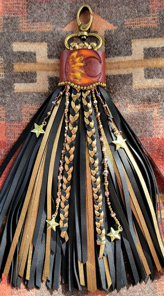 8" Sunflower Moon and Stars Tassel