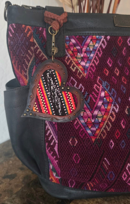 Envy Artisan Fabric Leather Heart Charm